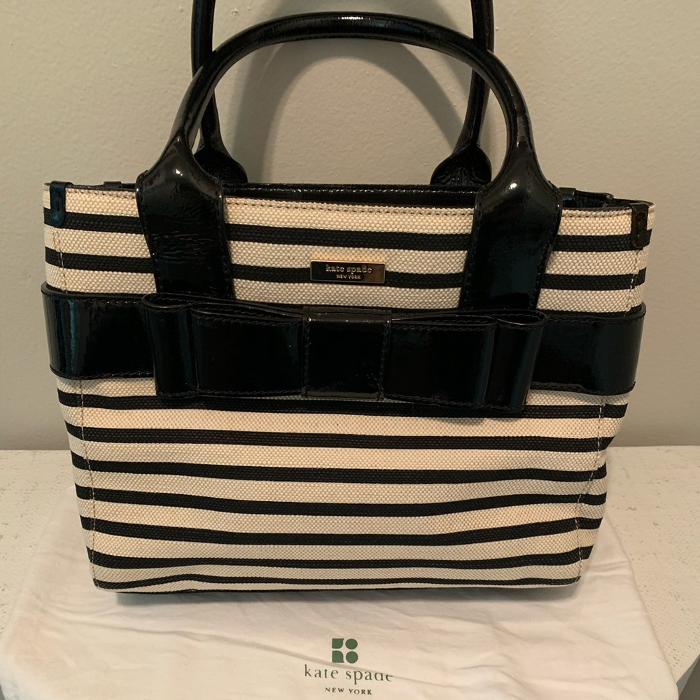 Striped kate spade Shoulder Bag with Bow